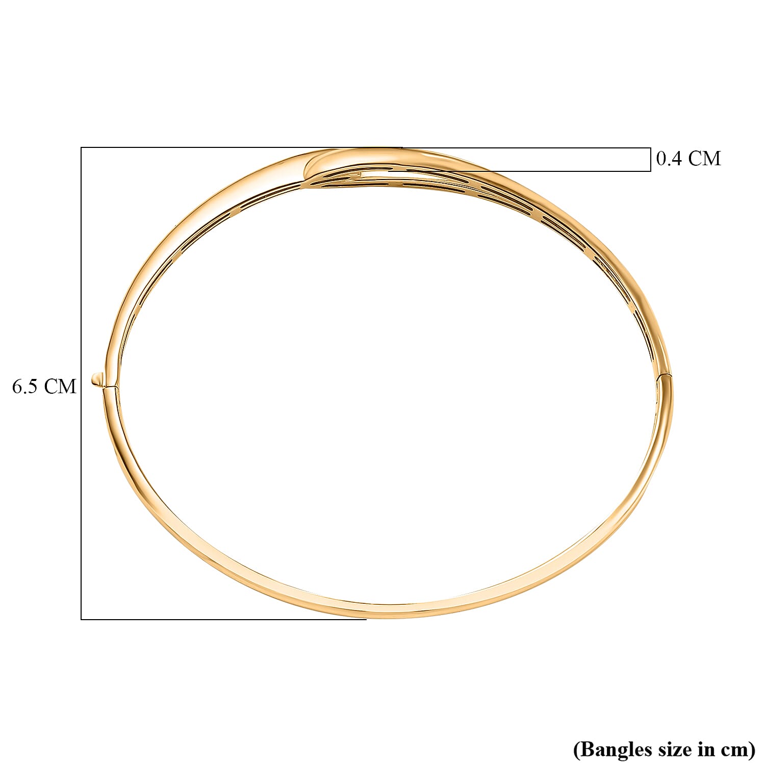 Hatton Garden Closeout - 9K Yellow Gold Hook Knot Openable Hinged Bangle (Size - 7) 7667950 6