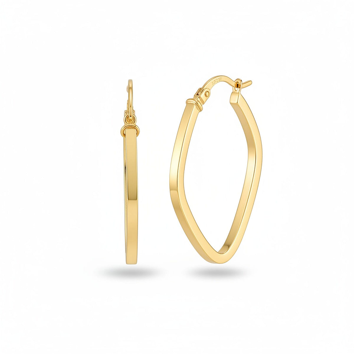 Maestro Collection-9K Yellow Gold Geometric Hoop Earring with Clasp 8341609 0