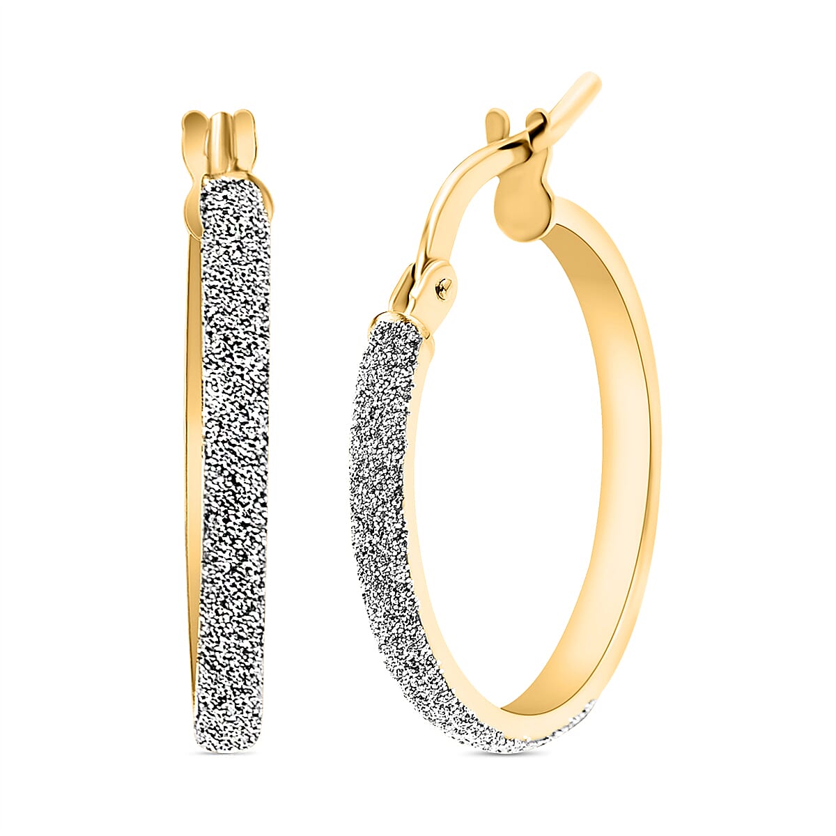 9K Yellow Gold Hoop Earrings With Clasp 8735173 0