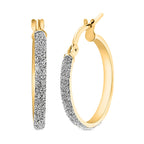 9K Yellow Gold Hoop Earrings (with Clasp)