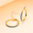 9K Yellow Gold Hoop Earrings (with Clasp)