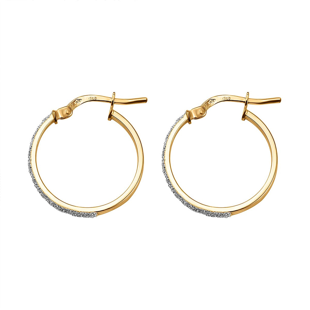 9K Yellow Gold Hoop Earrings (with Clasp)