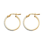 9K Yellow Gold Hoop Earrings (with Clasp)