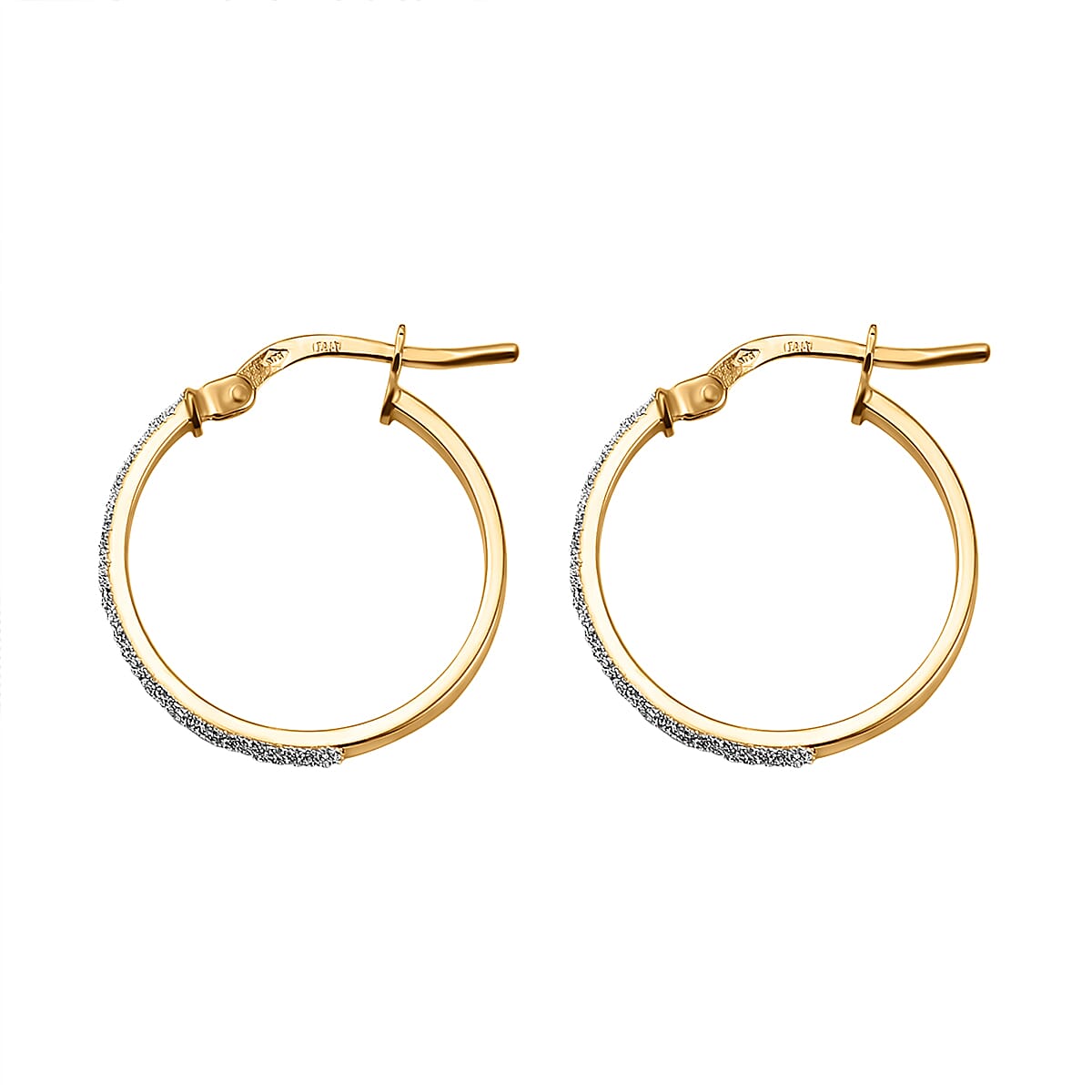 9K Yellow Gold Hoop Earrings With Clasp 8735173 3