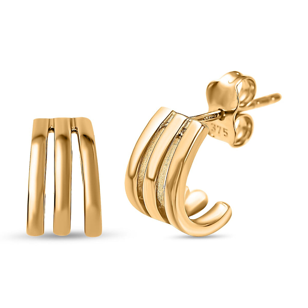 Vicenza Exclusive - 9K Yellow Gold Hoop Earrings