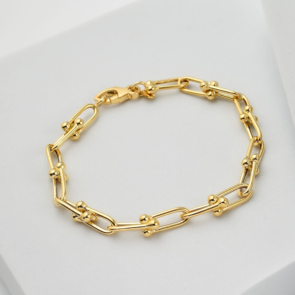 RACHEL GALLEY- 9K Yellow Gold Horseshoe Link Bracelet With Lobster Clasp (Size - 8) 7.90 gram 7676422 2
