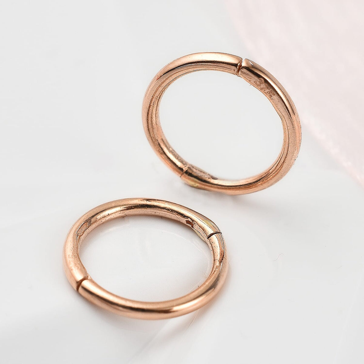 9K Rose Gold Huggie Earrings 7674149 1