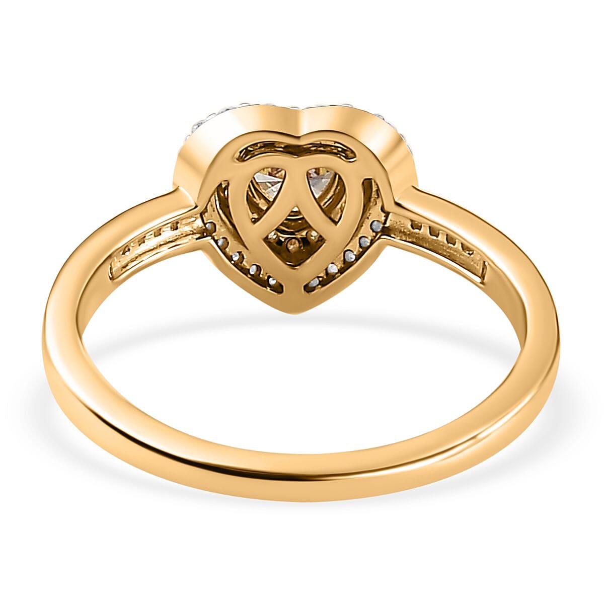 The Rare Find - Yellow Diamond Ring in 9K Yellow Gold with White Diamonds  (0.50 CT)- 0.33 Heart cut Natural Yellow Diamond 7759631 4