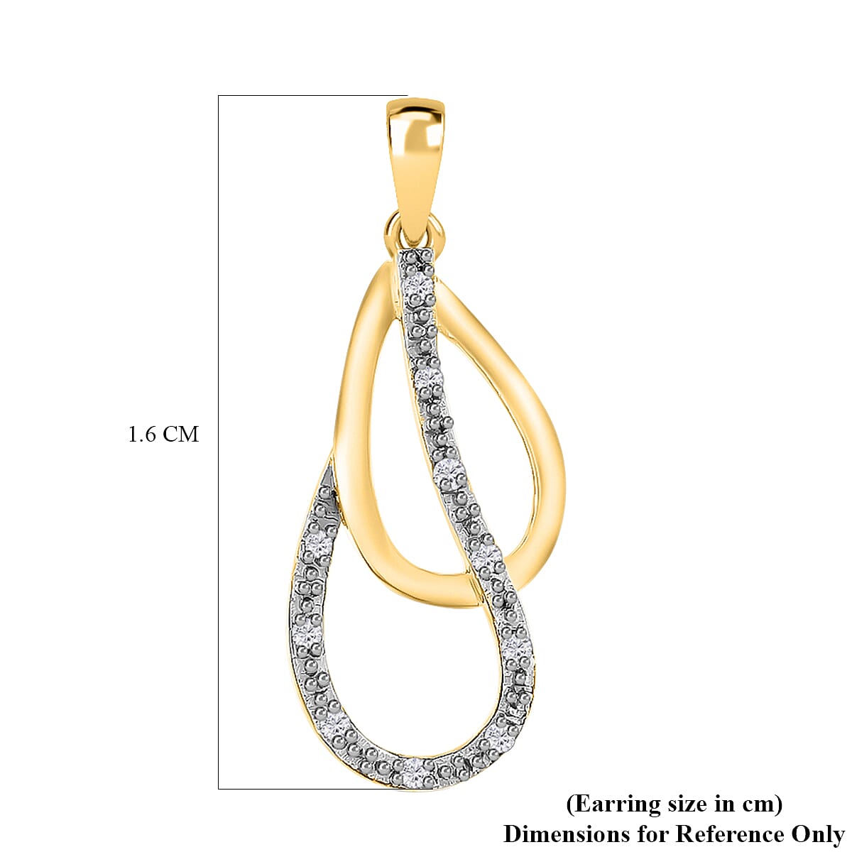 9K Yellow Gold Diamond Double-Teardrop Earrings 0.06 Ct 7518529 3