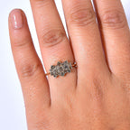 9K Yellow Gold SGL Certified Natural Champagne Diamond Boat Ring 1.00 Ct.