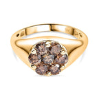 9K Yellow Gold SGL Certified Natural Champagne Diamond Ring 1.00 Ct