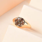 9K Yellow Gold SGL Certified Natural Champagne Diamond Ring 1.00 Ct