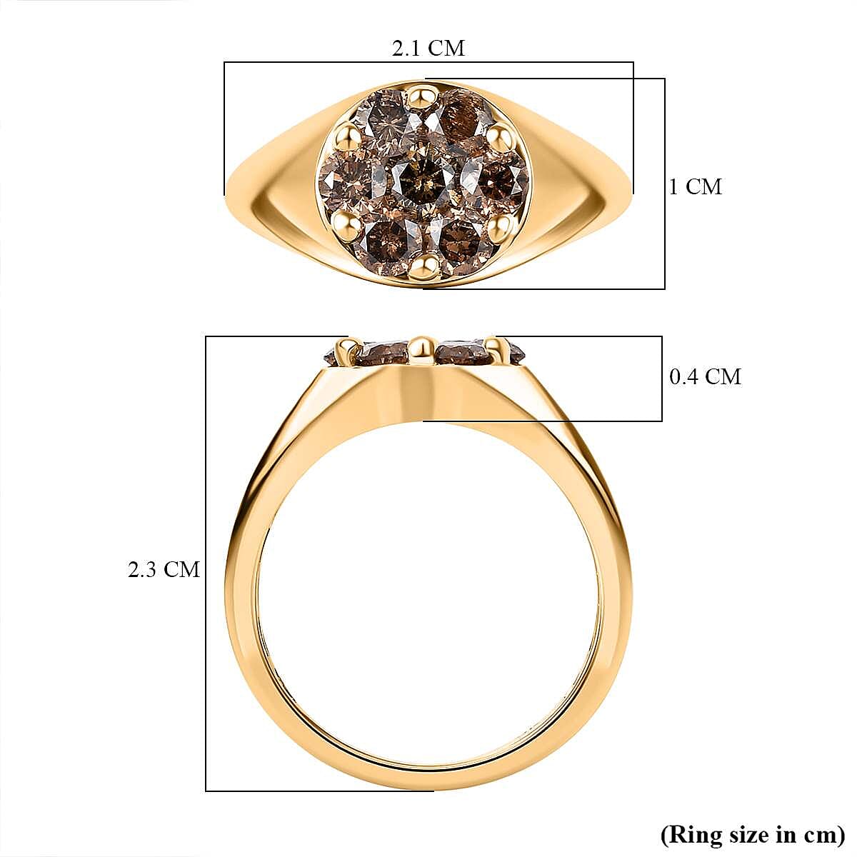 9K Yellow Gold SGL Certified Natural Champagne Diamond Ring 1.00 Ct 7730666 5