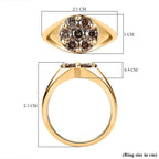 9K Yellow Gold SGL Certified Natural Champagne Diamond Ring 1.00 Ct