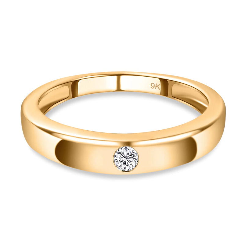 9K Yellow Gold Diamond Band Ring