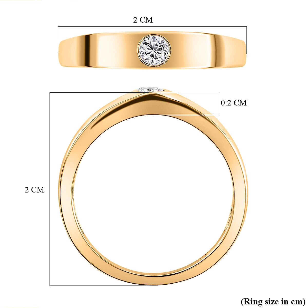 9K Yellow Gold I3-G-H Diamond Band Ring 8847237 6