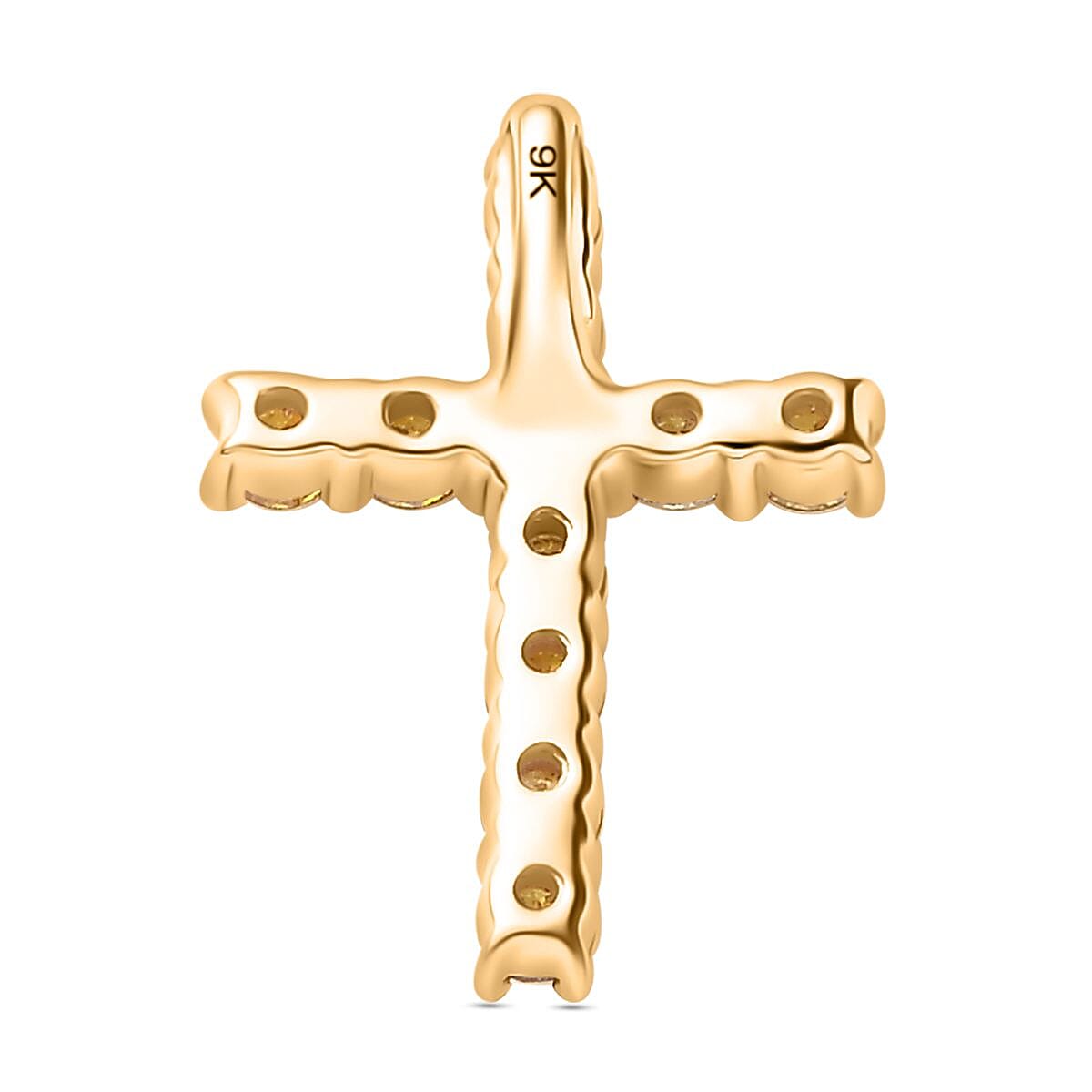 9K Yellow Gold SGL Certified Natural Yellow Diamond Cross Pendant 0.50 ct. 7861646 5