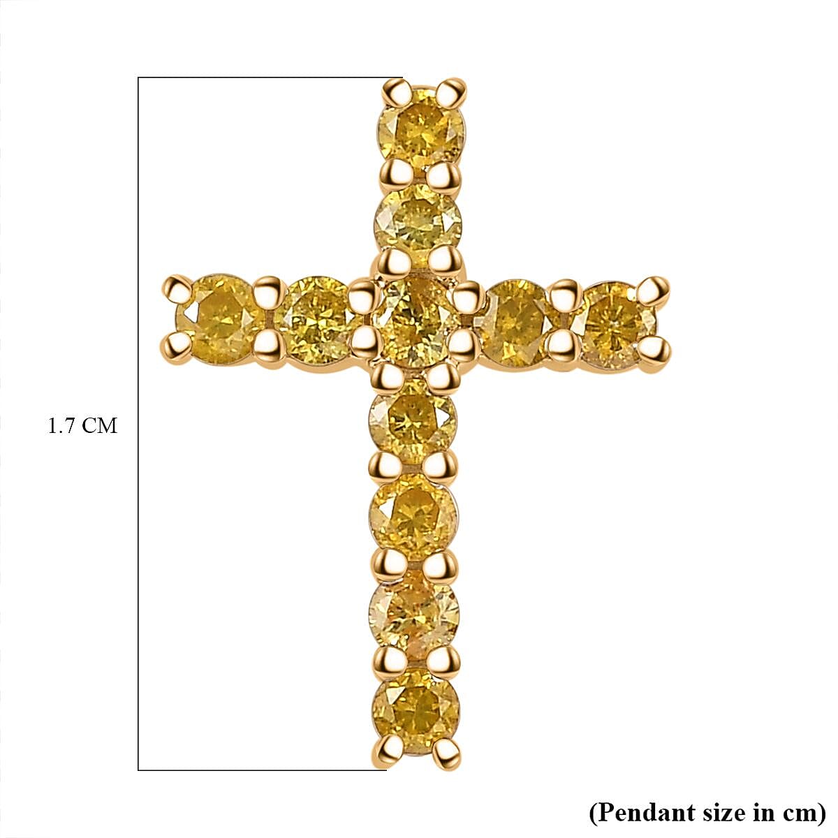 9K Yellow Gold SGL Certified Natural Yellow Diamond Cross Pendant 0.50 ct. 7861646 6
