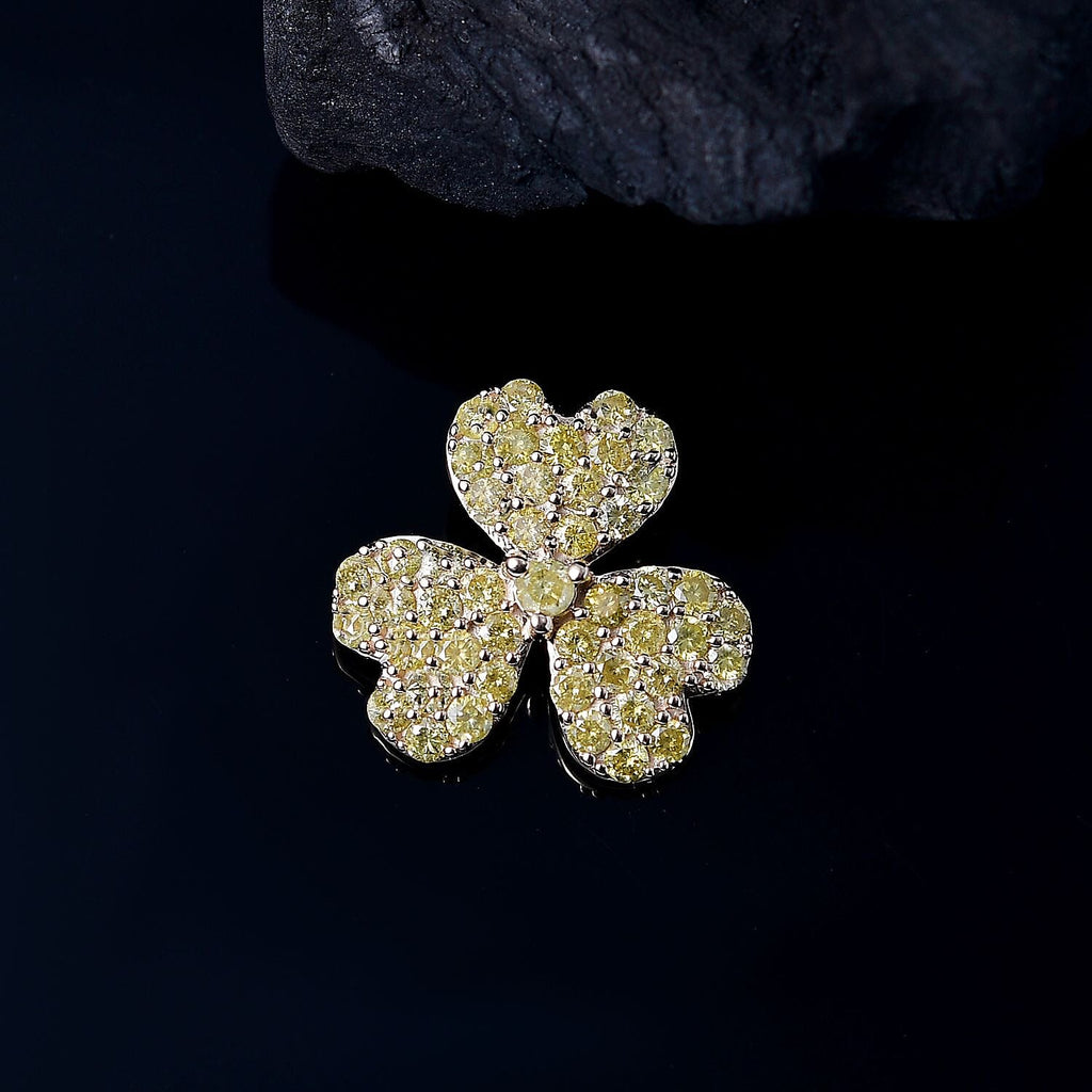9K Yellow Gold SGL Certified Natural Yellow Diamond Pendant 1.00 Ct.