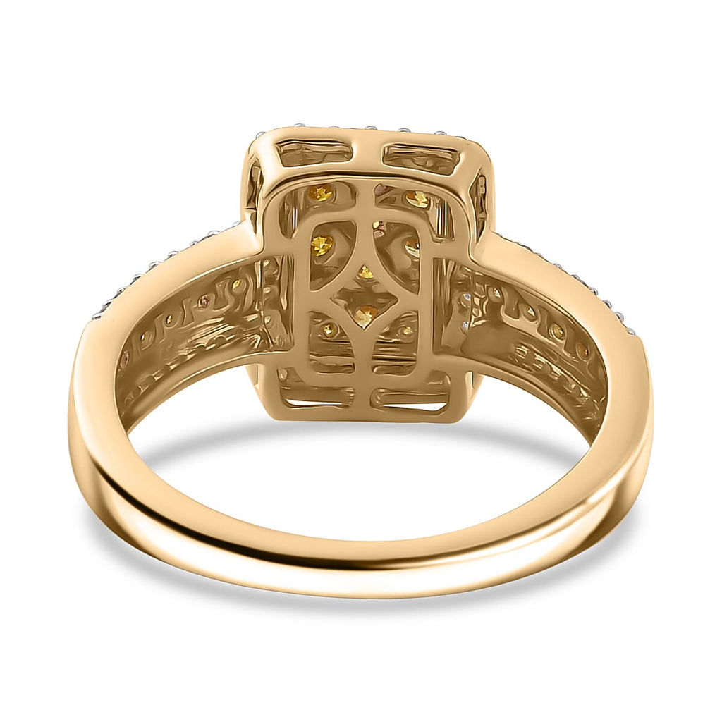 Extreme Rare Find - 9K Yellow Gold SGL Certified Natural Yellow Diamond Ring 1.00 Ct, Gold Wt. 3.10 Gms.