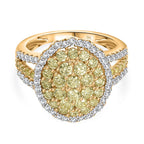 One Time Deal - 9K Yellow Gold I3 Natural Yellow Diamond & I3 G-H White Diamond SGL Certified Ring 1.50 Ct.