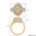 One Time Deal - 9K Yellow Gold I3 Natural Yellow Diamond & I3 G-H White Diamond SGL Certified Ring 1.50 Ct.