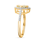 The Rare Find - Yellow Diamond Ring in 9K Yellow Gold with White Diamonds  (1.00 CT)- Limited Stock