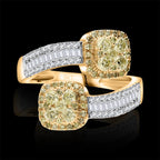 EXTREME RARE FIND - SGL Certified 9K Yellow Gold Natural Yellow & White Diamond Ring 1.01 Ct.