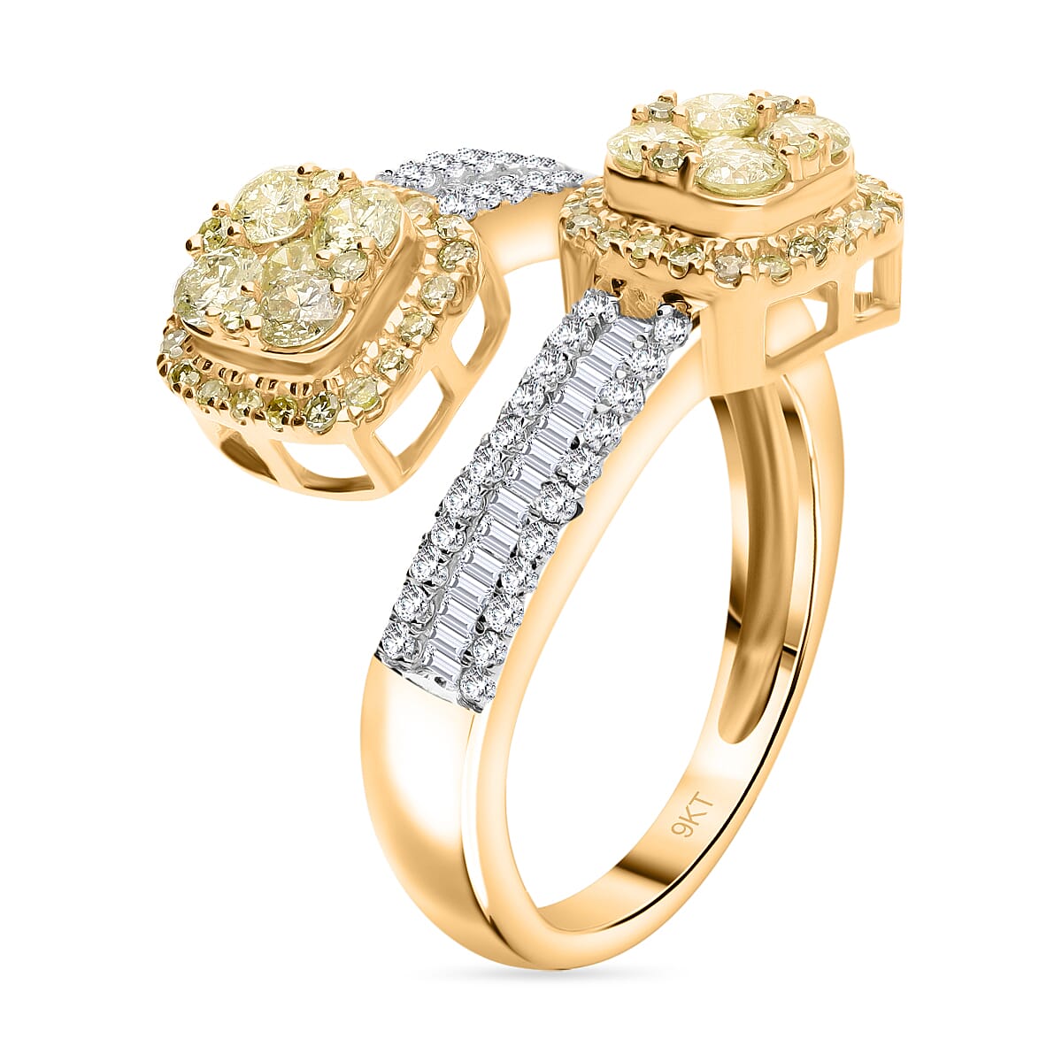 EXTREME RARE FIND - SGL Certified 9K Yellow Gold Natural Yellow &amp; White Diamond Ring 1.01 Ct. 7977100 6