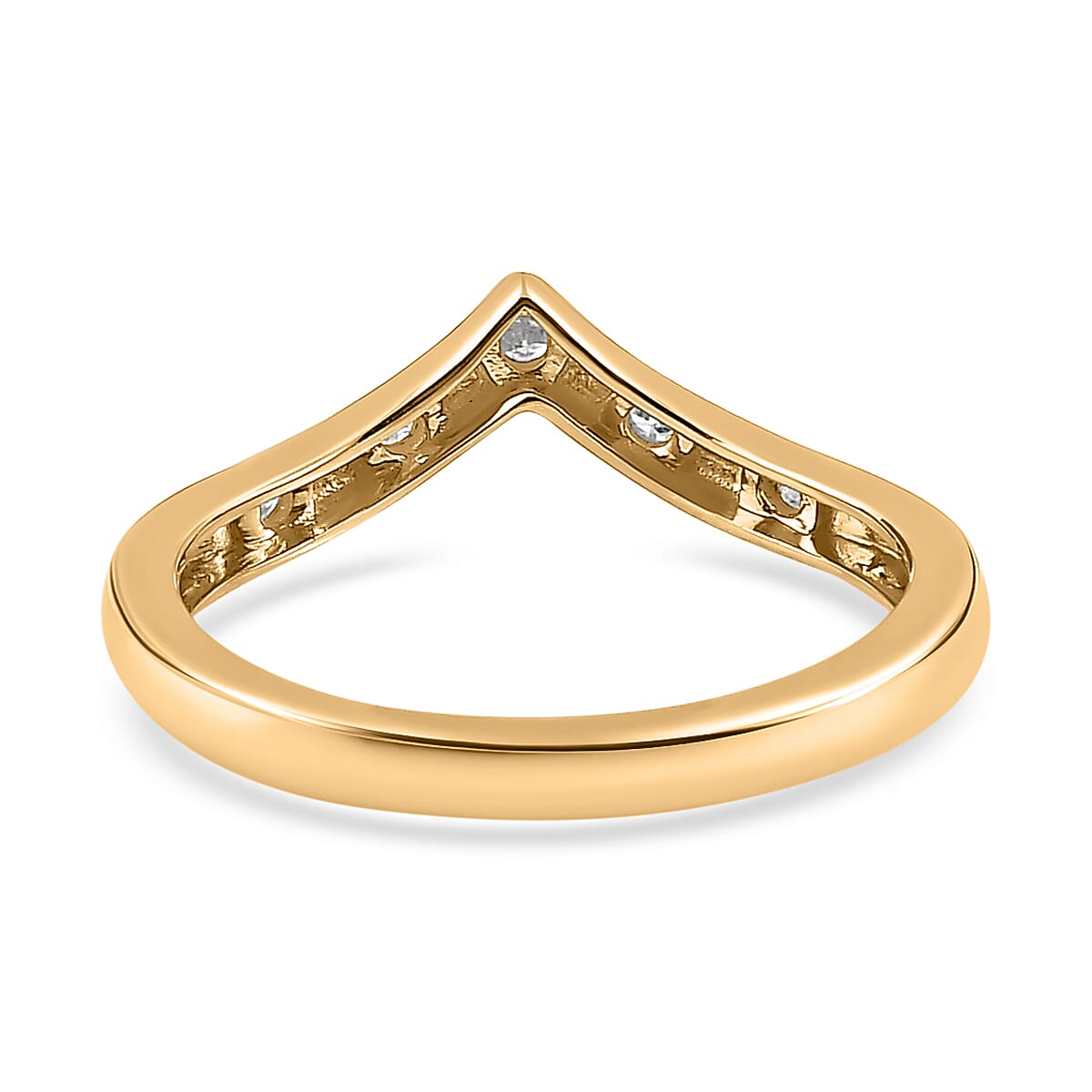 9K Yellow Gold SGL Certified Diamond Wishbone Ring 7649311 4