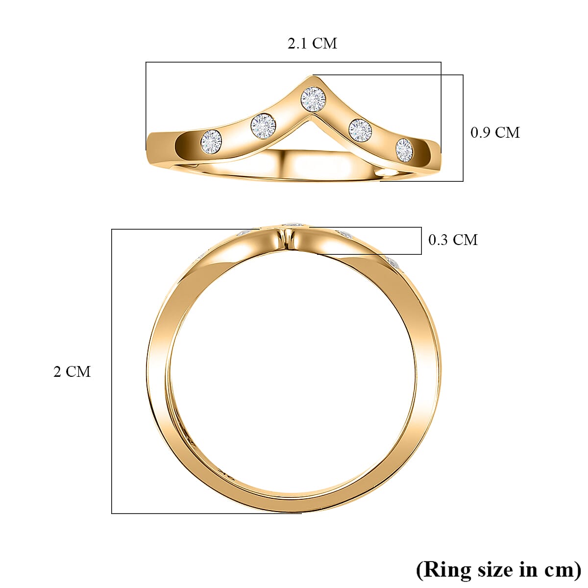 9K Yellow Gold SGL Certified Diamond Wishbone Ring 7649311 5
