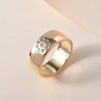 9K Yellow Gold SGL Certified Diamond Band Ring