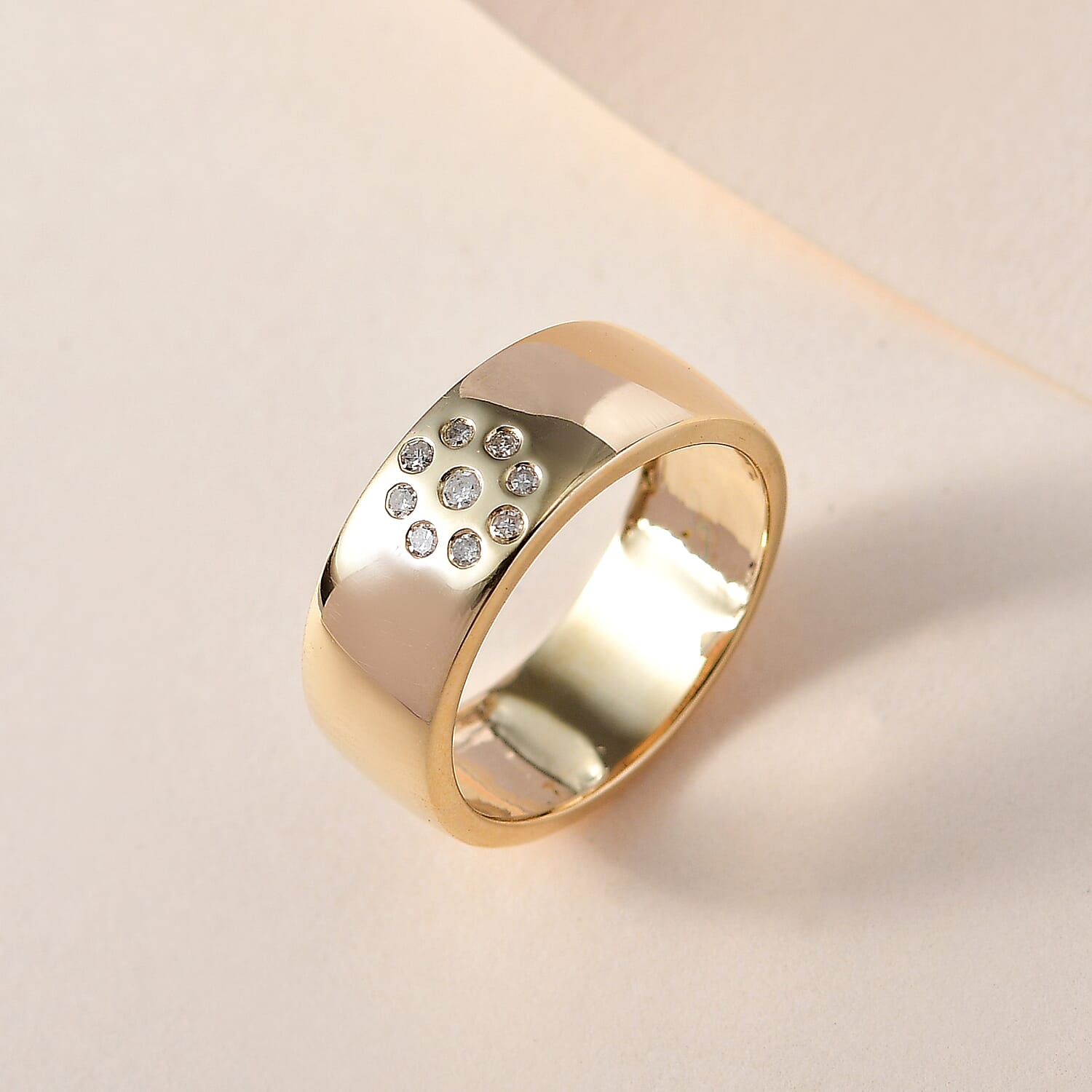 9K Yellow Gold SGL Certified Diamond Band Ring 7647075 1