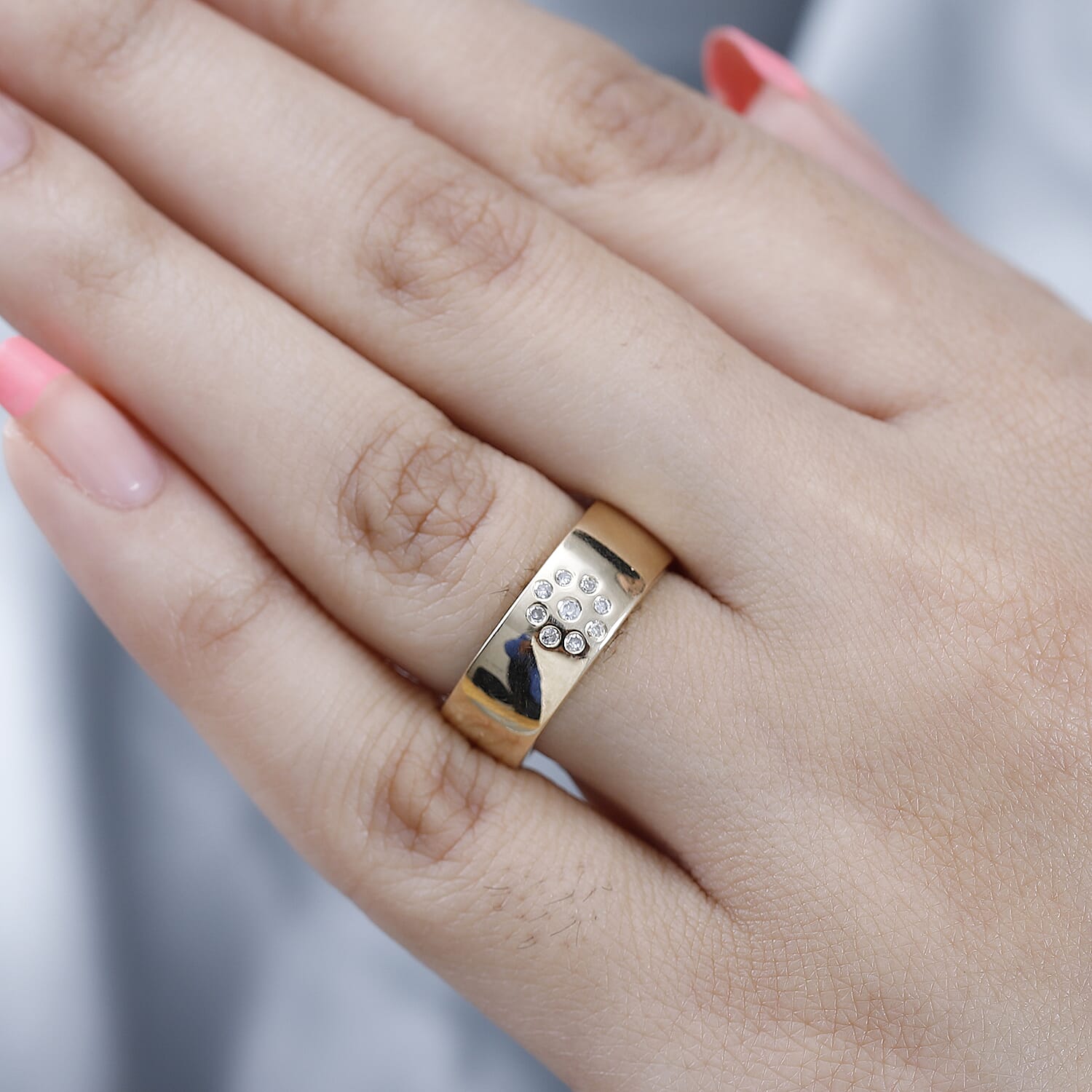9K Yellow Gold SGL Certified Diamond Band Ring 7647075 2