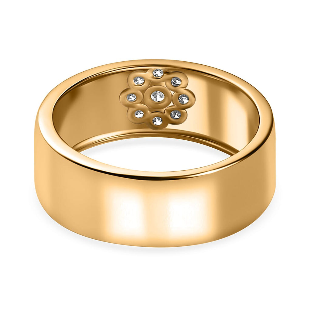 9K Yellow Gold SGL Certified Diamond Band Ring