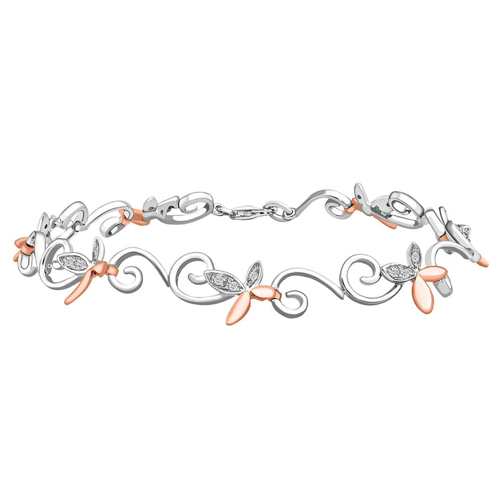 9K Yellow Gold Diamond Flower Swirl Link Bracelet (Size - 7.5) 0.12 Ct Gold Wt. 9.02 Gms 7519311 1