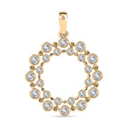 Designer Inspired- 9K Yellow Gold Diamond Bubble Circle Pendant 0.5 ct