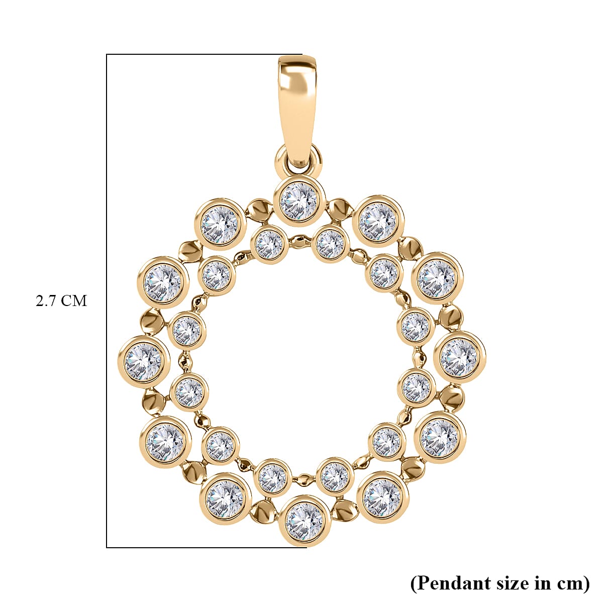 Designer Inspired- 9K Yellow Gold Diamond Bubble Circle Pendant 0.5 ct 7727442 6
