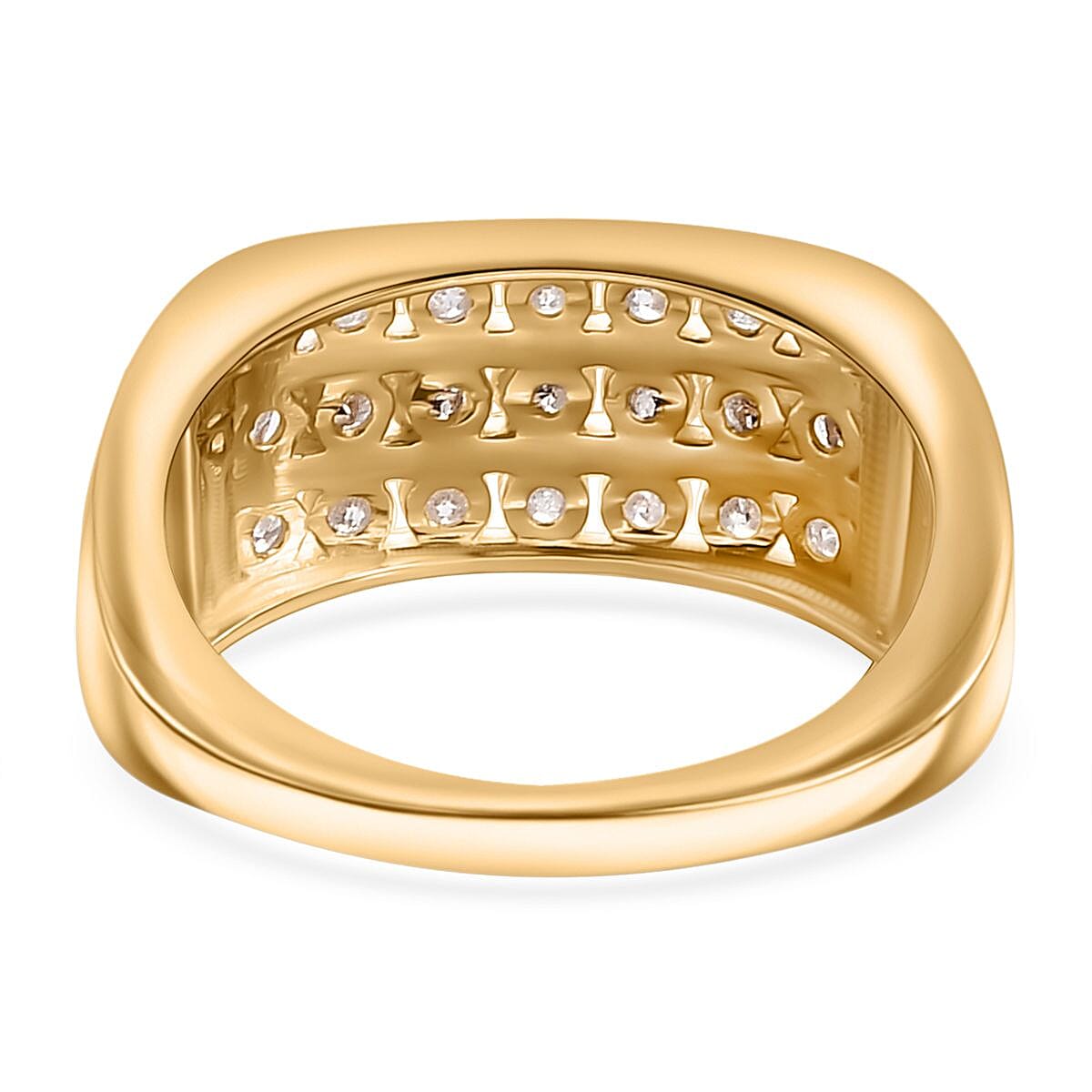 9K Yellow Gold SGL Certified GH Natural Diamond 3-Row Ring 1.01 Ct. 7889669 5