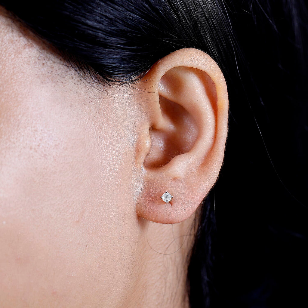 9K Yellow Gold Natural White Diamond Earring 0.25 Cts