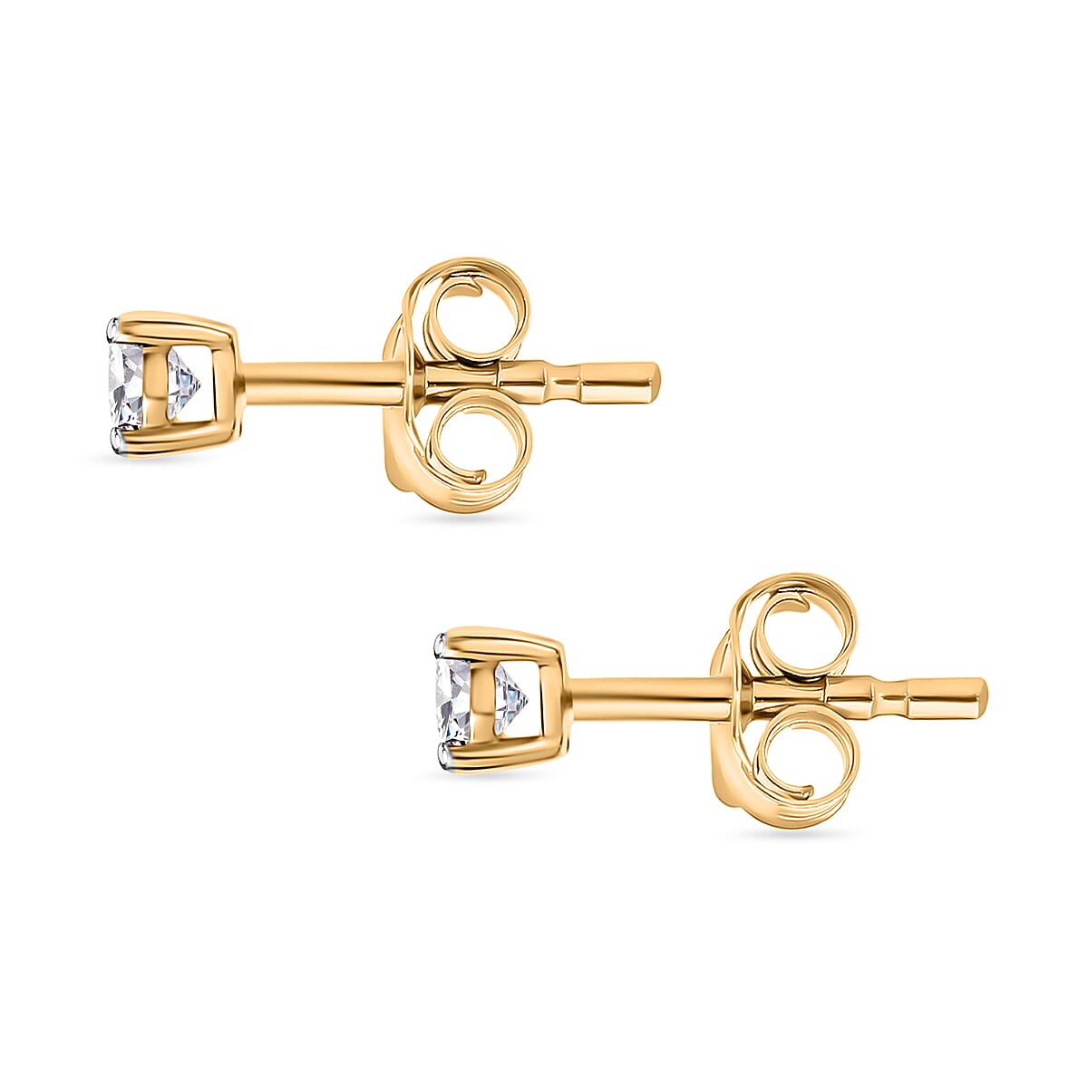 9K Yellow Gold White Diamond I3 Stud Earrings 0.25 ct. 7896066 3