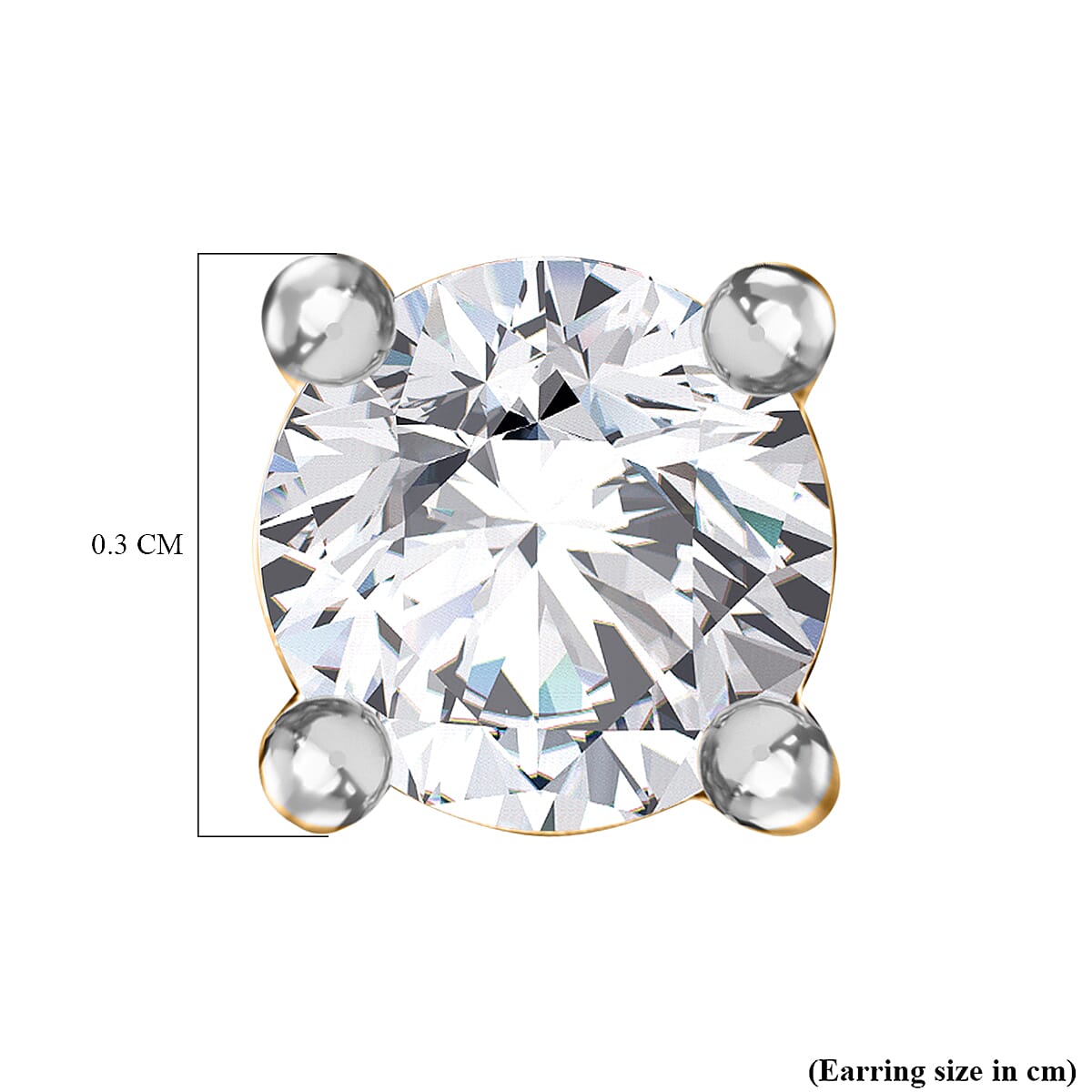 9K Yellow Gold White Diamond I3 Stud Earrings 0.25 ct. 7896066 4
