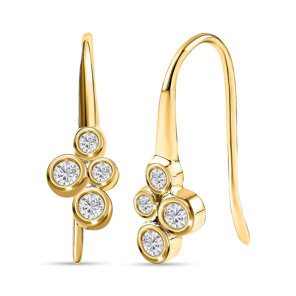 9K Yellow Gold SGL Certified Diamond Earrings 0.25 Ct.