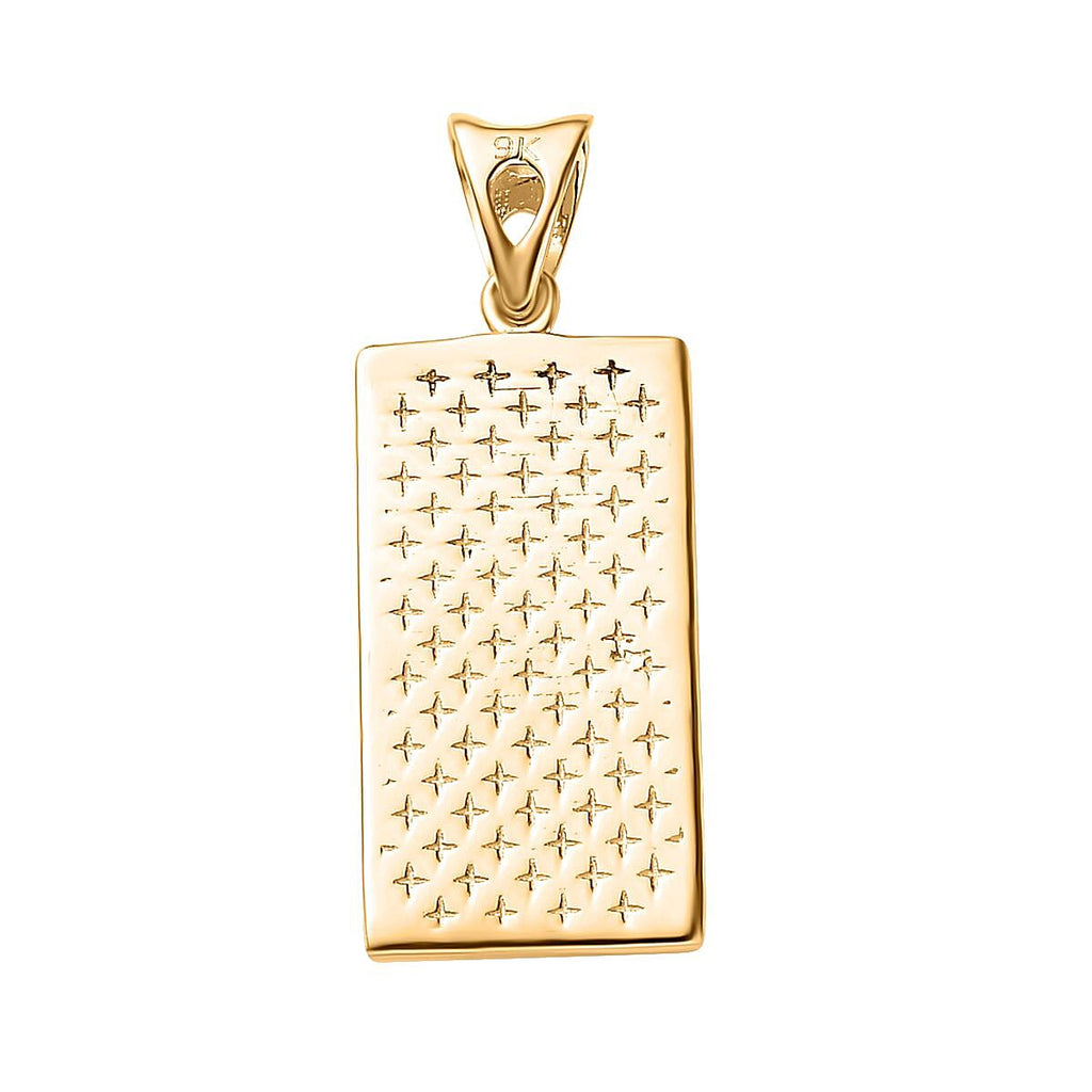 NY Closeout  - 9K Yellow Gold & Diamond SGL Certified Cross Pendant