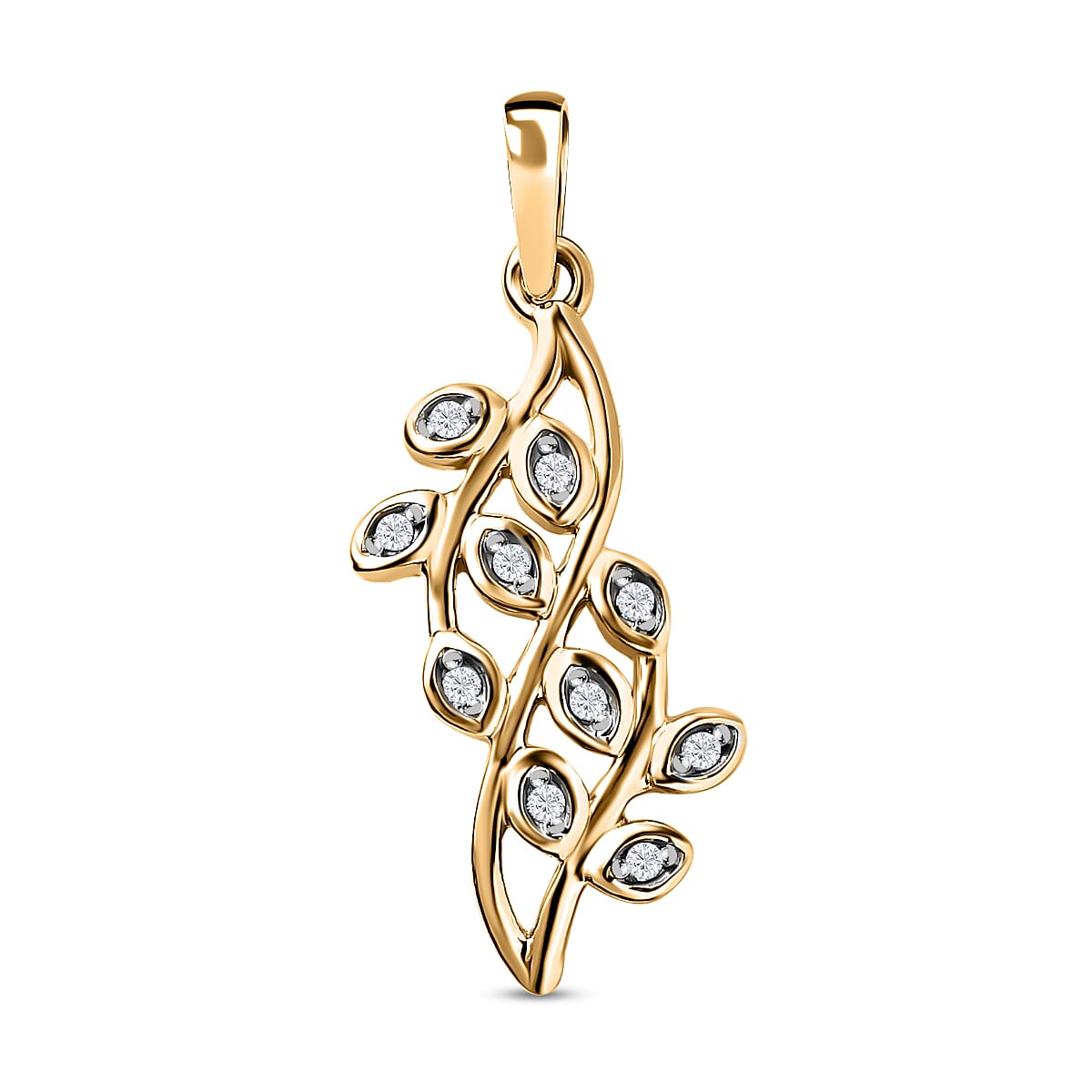 9K Yellow Gold SGL Certified White Diamond Fancy Pendant 0.08 Ct. 7646073 0