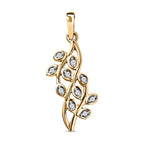 9K Yellow Gold SGL Certified White Diamond Fancy Pendant 0.08 Ct.