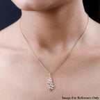 9K Yellow Gold SGL Certified White Diamond Fancy Pendant 0.08 Ct.