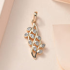 9K Yellow Gold SGL Certified White Diamond Fancy Pendant 0.08 Ct.
