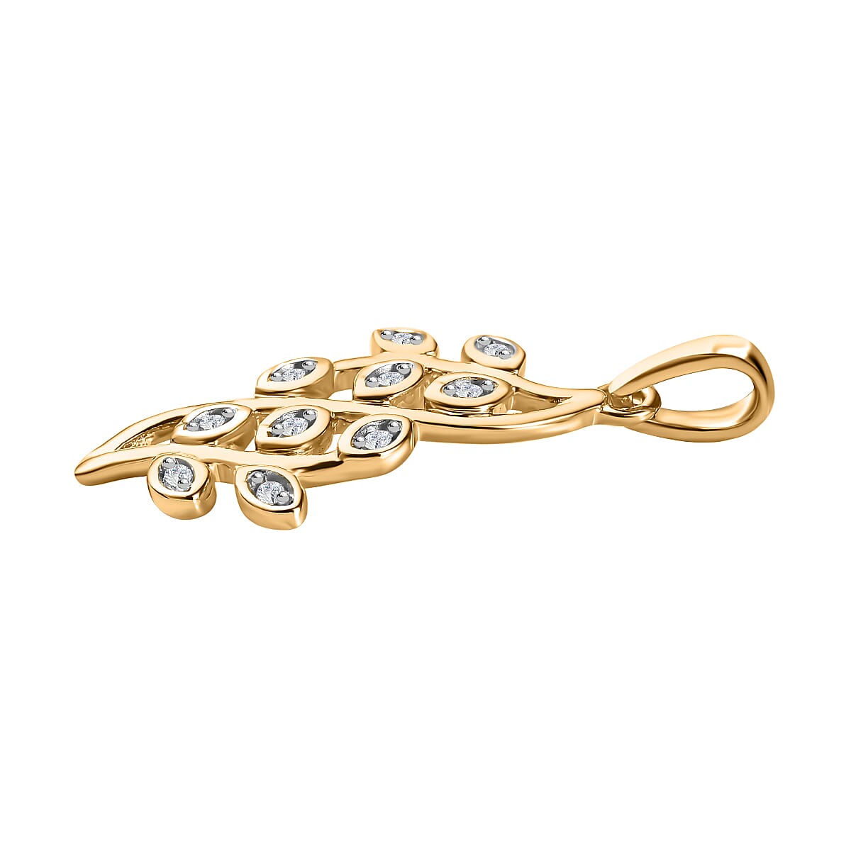 9K Yellow Gold SGL Certified White Diamond Fancy Pendant 0.08 Ct. 7646073 4