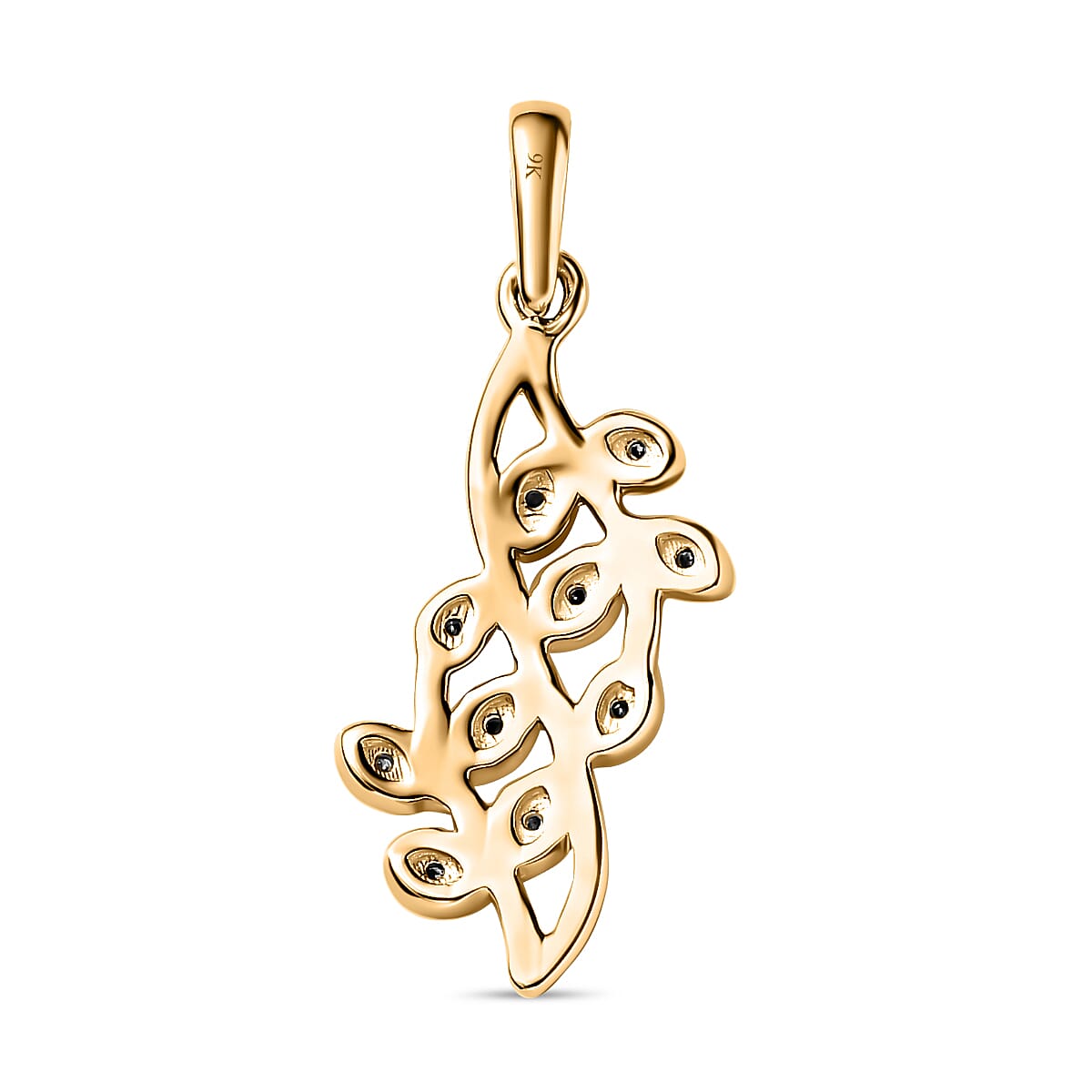 9K Yellow Gold SGL Certified White Diamond Fancy Pendant 0.08 Ct. 7646073 5
